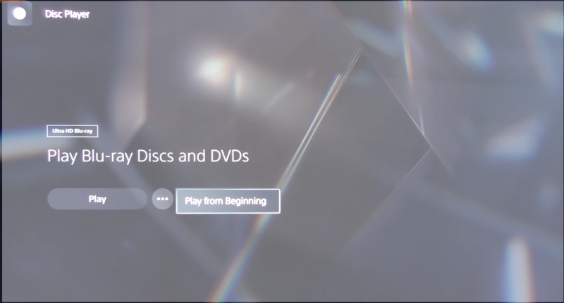 PS5 Disc Player on Screen