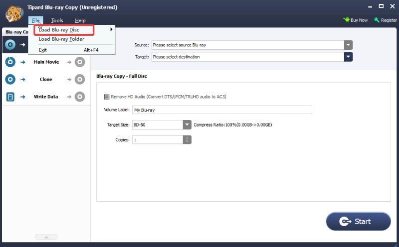 Tipard Blu-ray Copy Load Blu-ray DISC