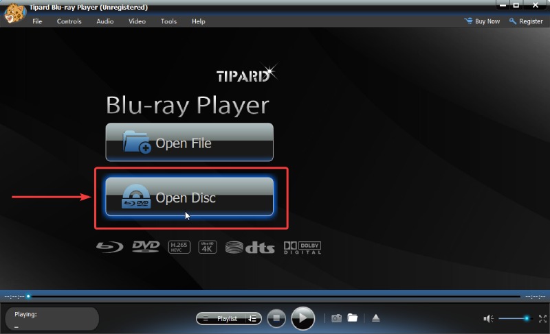 Open Blu-ray DISC Button