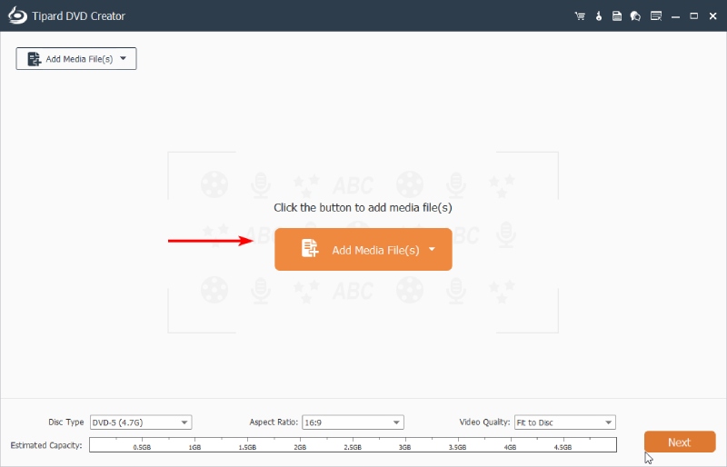 Add Media Files to DVD Creator