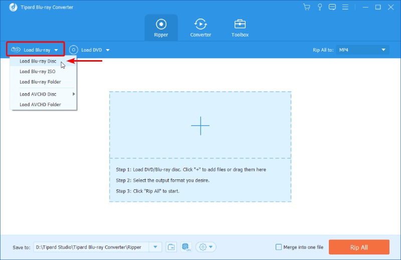 Load Blu-ray Disc Option
