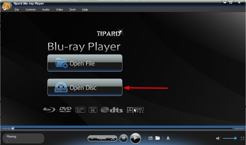 Open Disc in Blu-ray Player