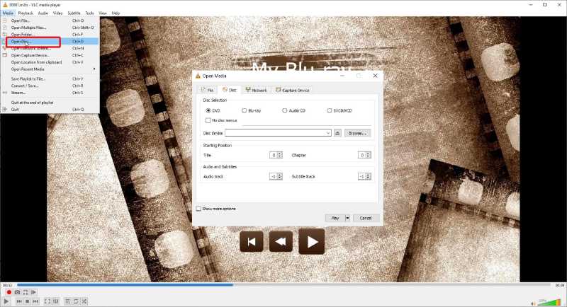 VLC Plays Blu-ray on Laptop