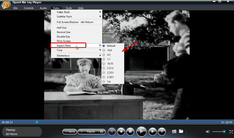 Change Aspect Ratio of The Blu-ray