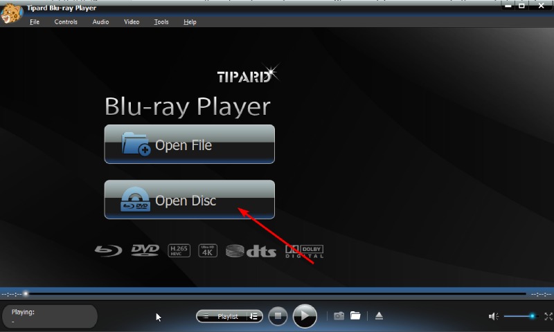 Click the Open Disc Button in the Blu-ray