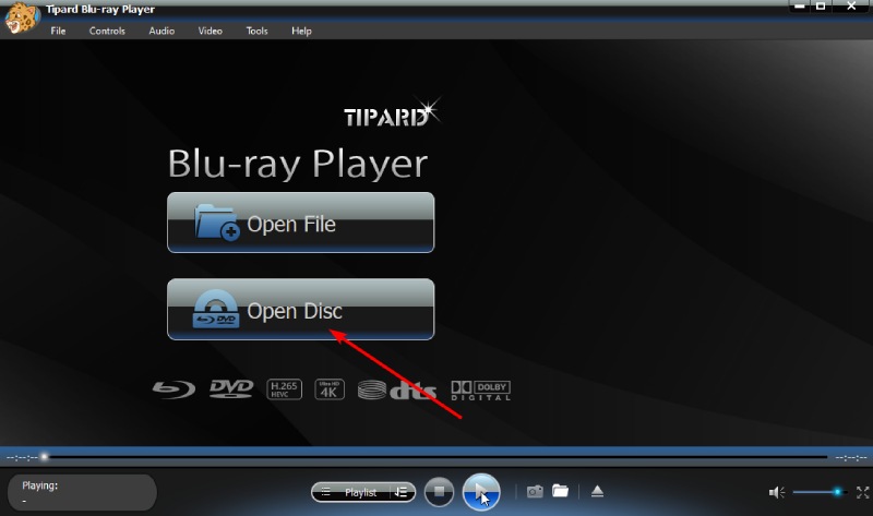 Open Blu-ray by Clicking the Open Disc Button