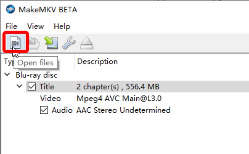 Open Files Button in MakeMKV