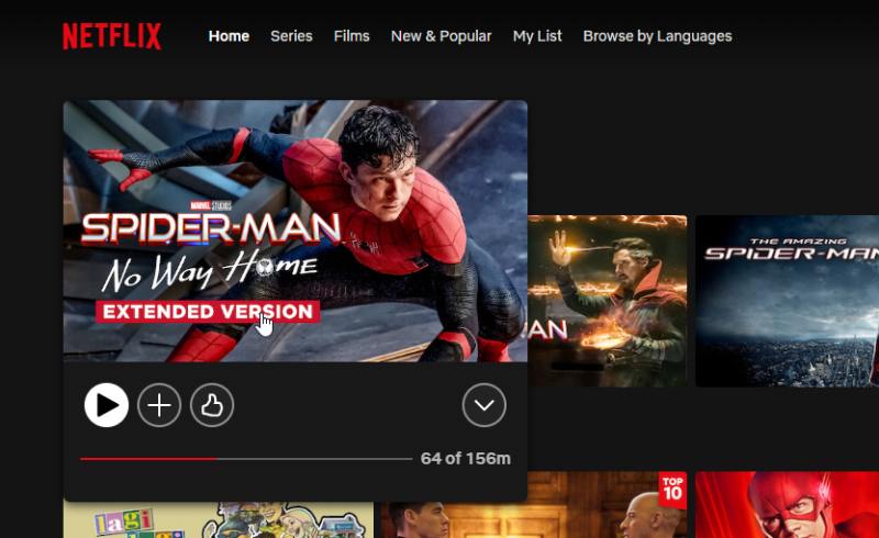 Spiderman No Way Home Extended Version on Netflix