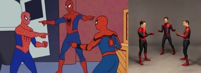 Spiderman Pointing at Each Other Meme and Actors Recreation