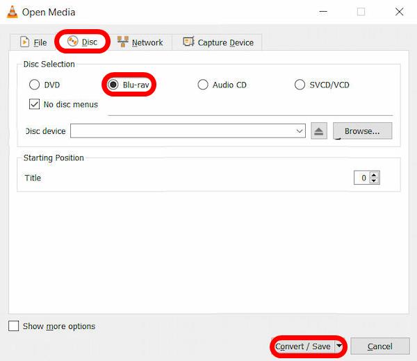 VLC Convert Blu-ray to MP4 Disc
