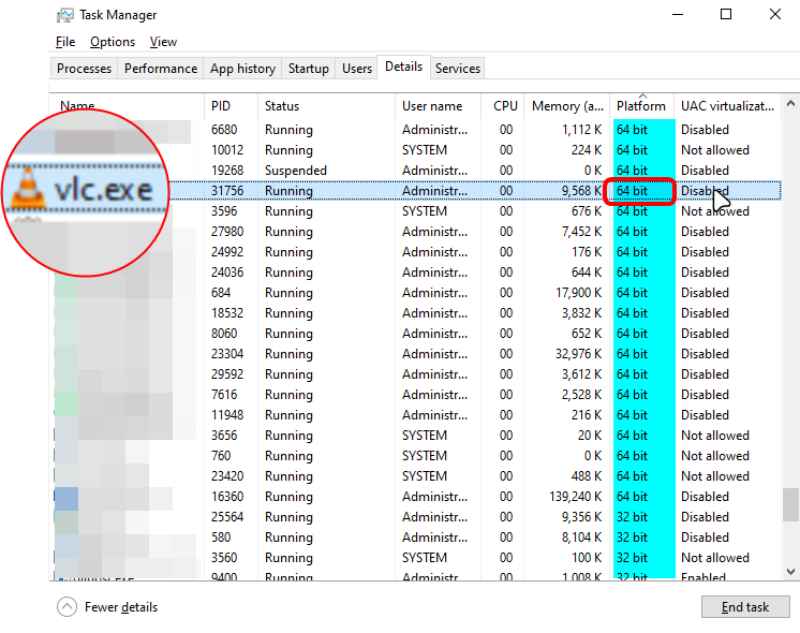 Check if VLC is 32 Bit or 64 Bit