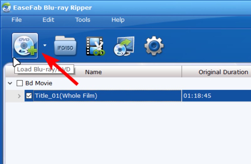 Load Blu-ray DVD in EaseFab Blu-ray Ripper