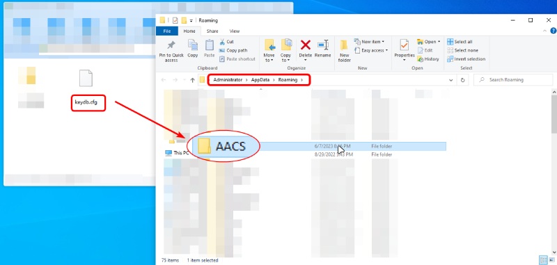 Move the CFG File to AACS Folder