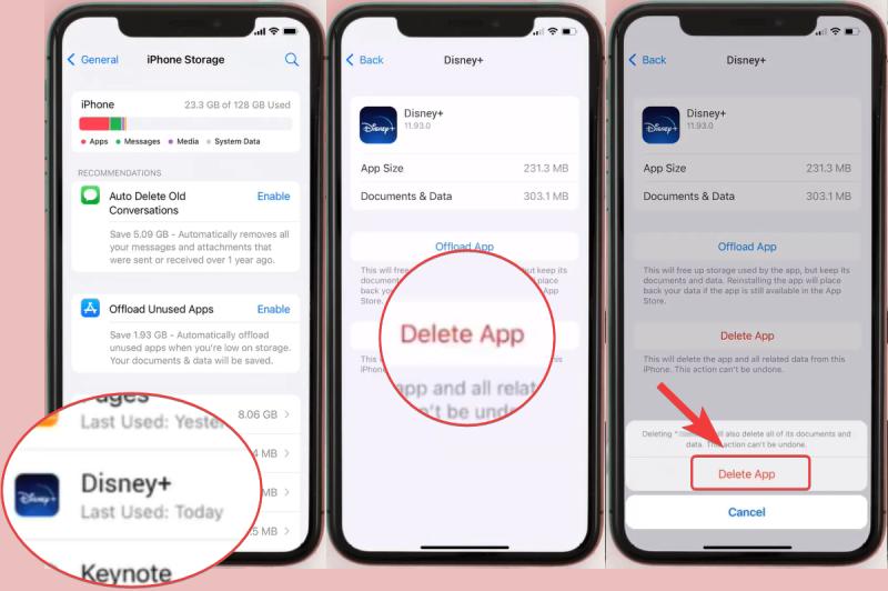 Delete Disney Plus App on iPhone