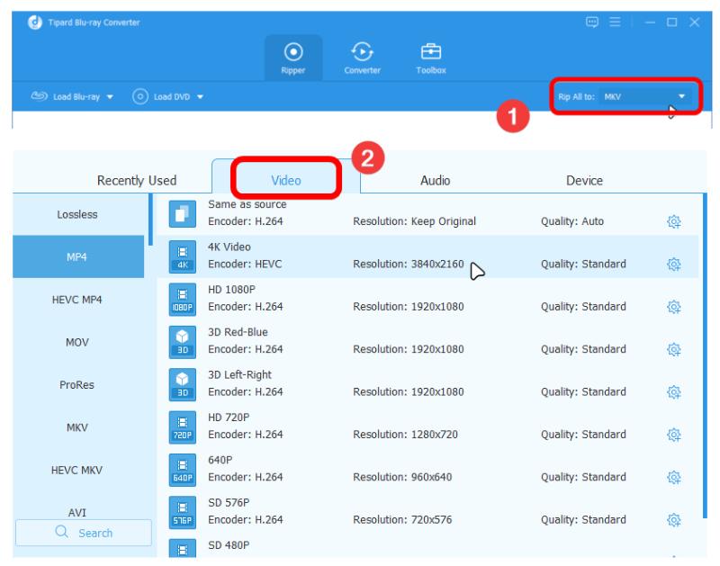 Select an Output Format