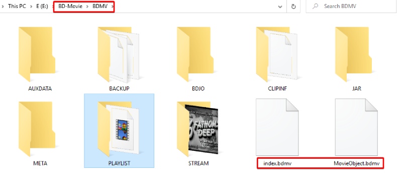 BDMV File in a Blu-ray Folder