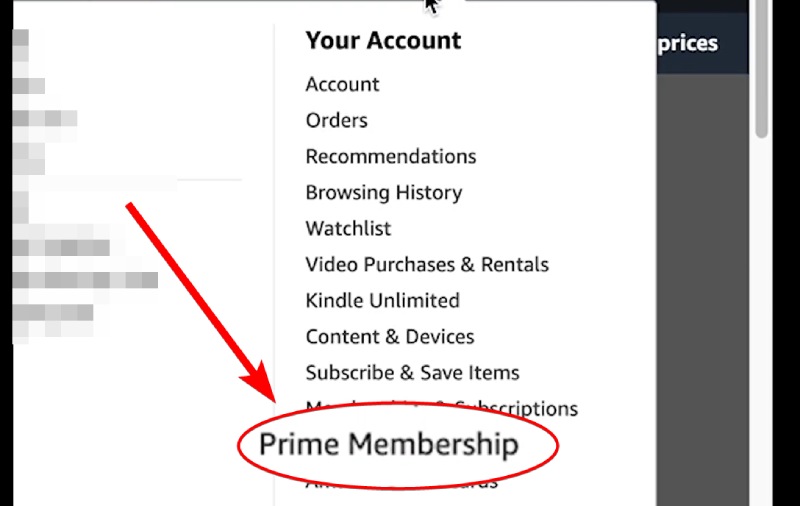 Prime Membership on Amazon Website