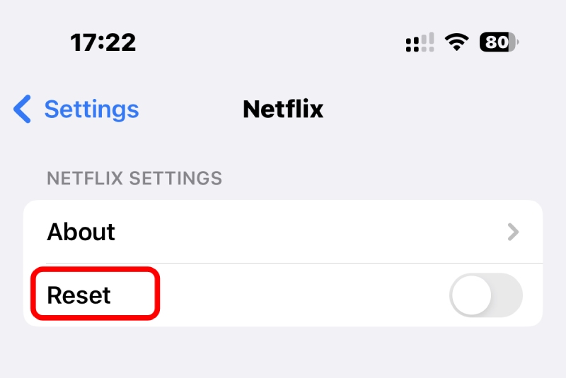 Reset Netflix on iPhone
