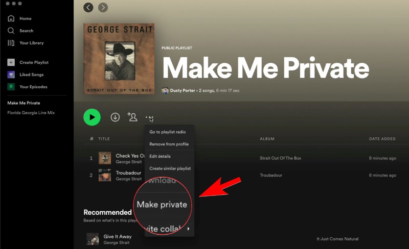 Make Playlist Private on Spotify