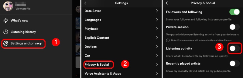 Stop Sharing Listening Activity on Spotify Mobile