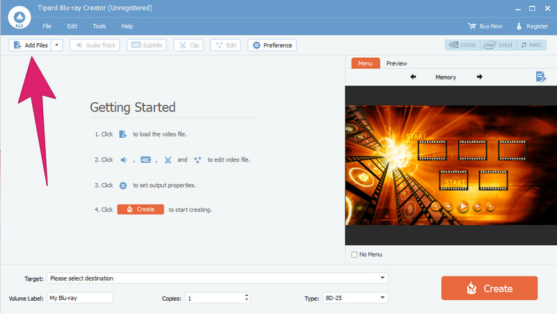 Burn Blu-ray Creator Add Files