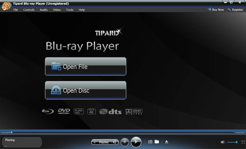 Interface of Blu-ray Software from Blu-ray Player