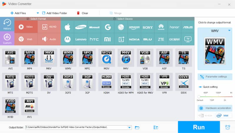 Interface of Free HD Video Converter Factory
