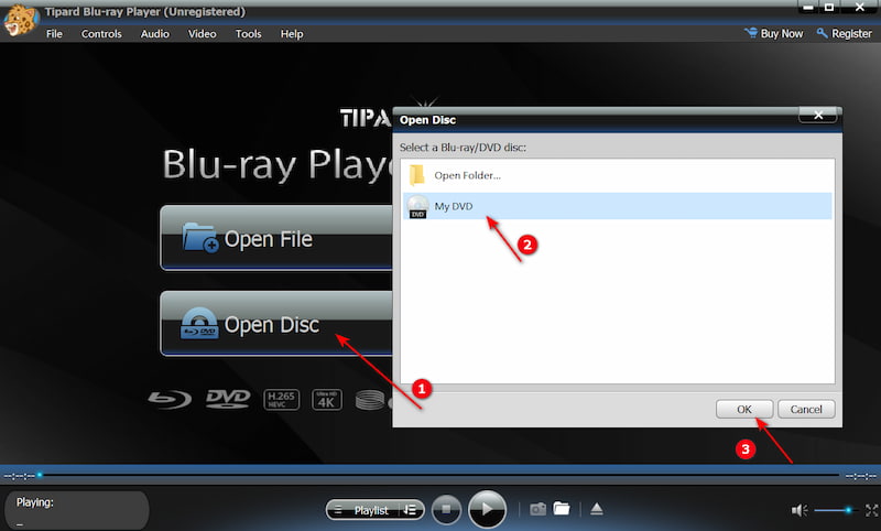 Load Disct to Blu-ray Player from Blu-ray Software
