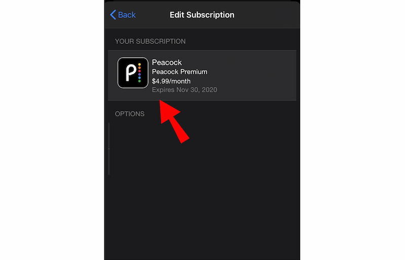 Select Peacock on Your Subscriptions