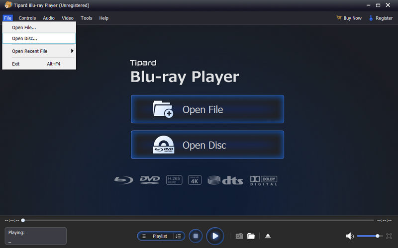 Open Disc in Blu-ray Player