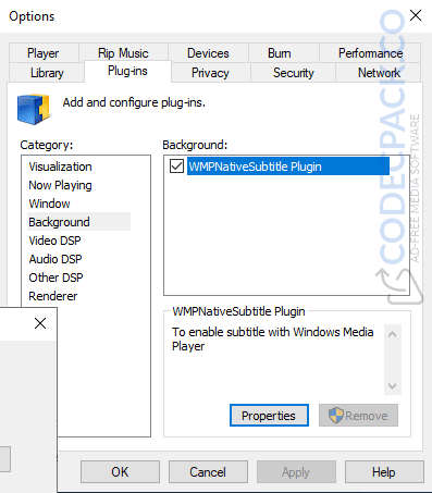 Windows Media Player Native Subtitle Plugin