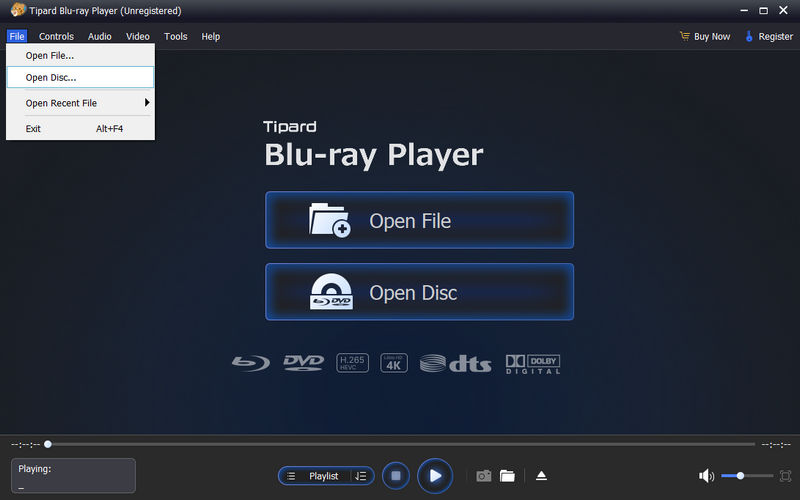 Blu-ray Player Open Disc